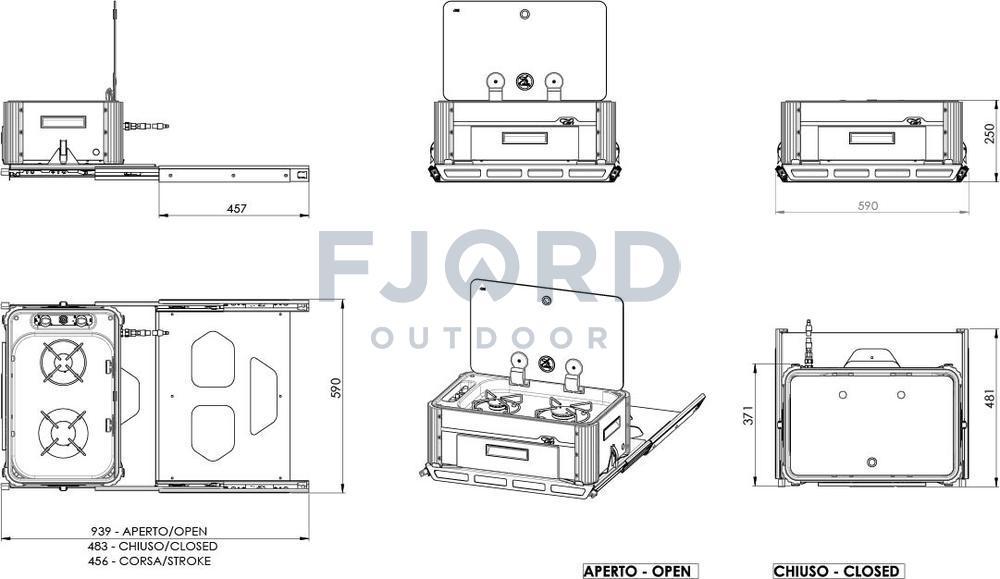 CAN Keuken losstaand 2 pits lang